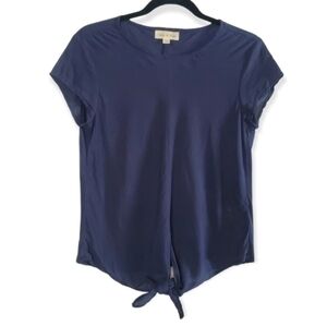 Anthropologie Cloth & Stone Cap Sleeves Tie Front Top